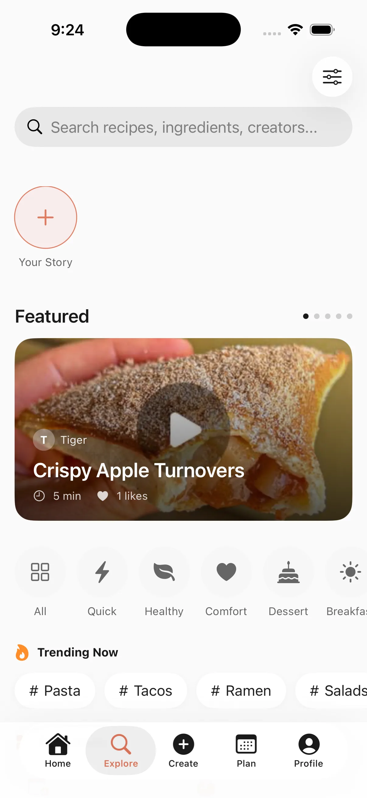 Flav explore page showing sponsored recipe placements and category browsing
