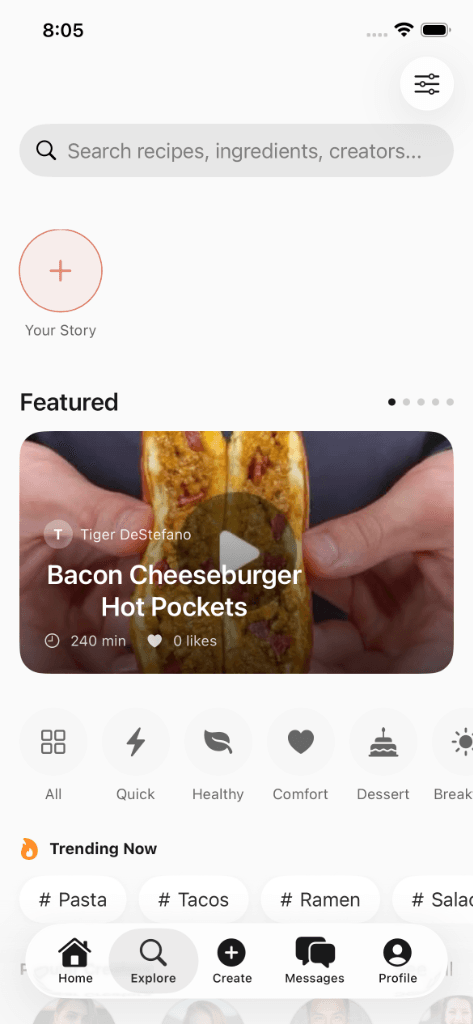 Explore page with sponsored placements